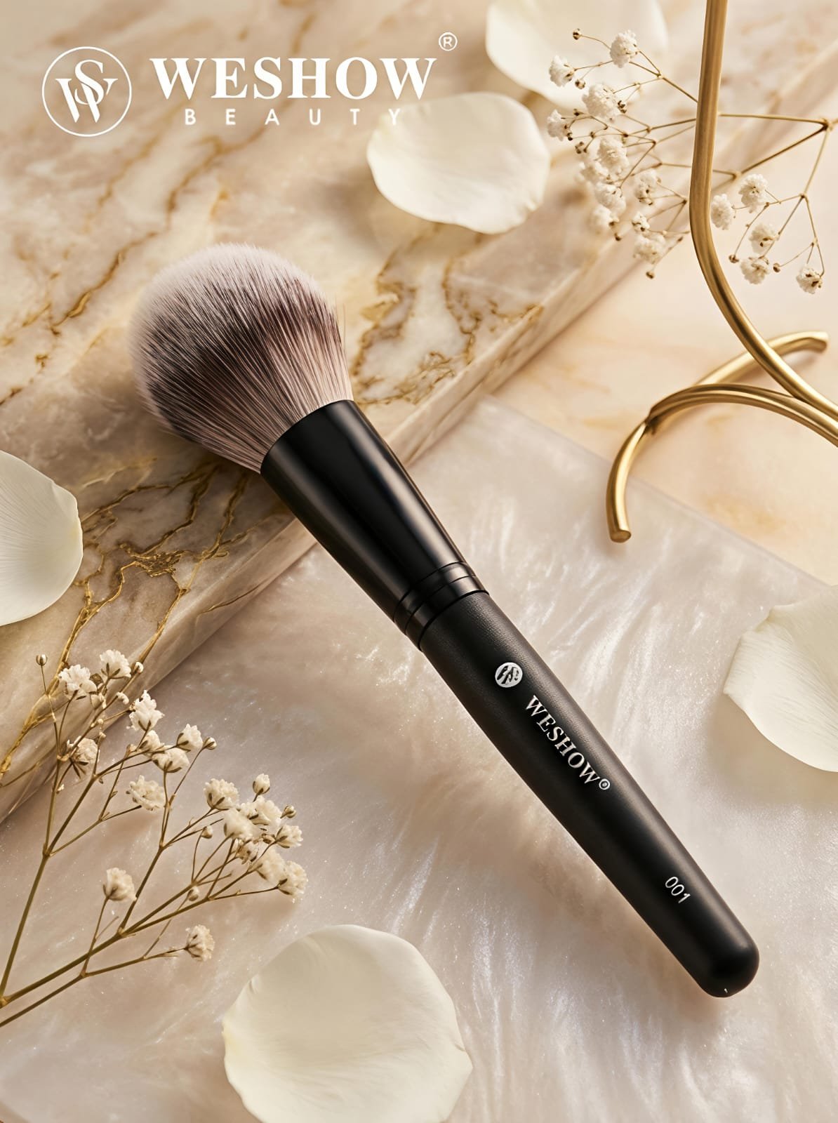 1 Grey Synthetic Fibres Easy Blender Large Brush For Makeup-001 - Image 1